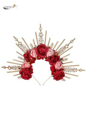 Handmade Halo Crown Flower Headpiece for Women Renfaire Woodland